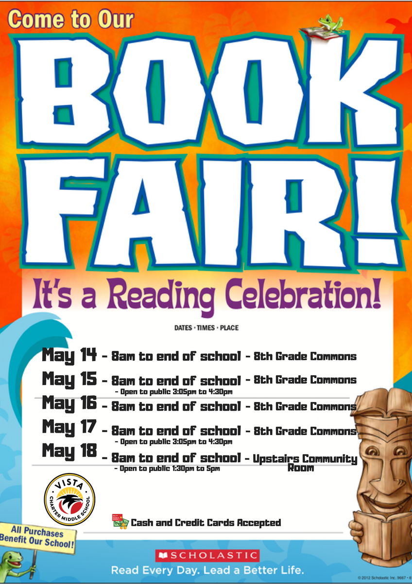Vista_Charter's tweet photo. BOOK FAIR! - It's a reading celebration! https://t.co/rPbhG5xXjt https://t.co/EQk3WXRVTZ