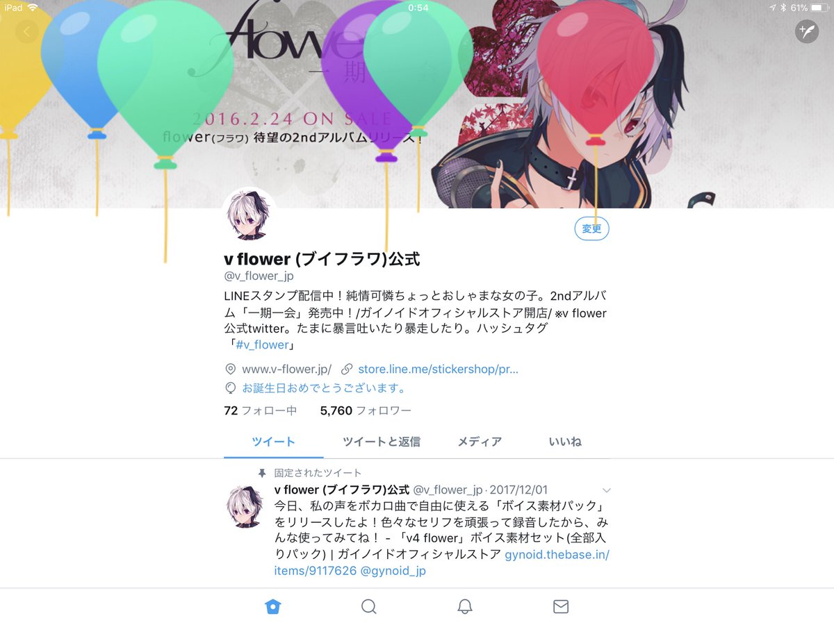 𝒇lower V Flower ブイフラワ 公式 えへへ 風船飛んでた