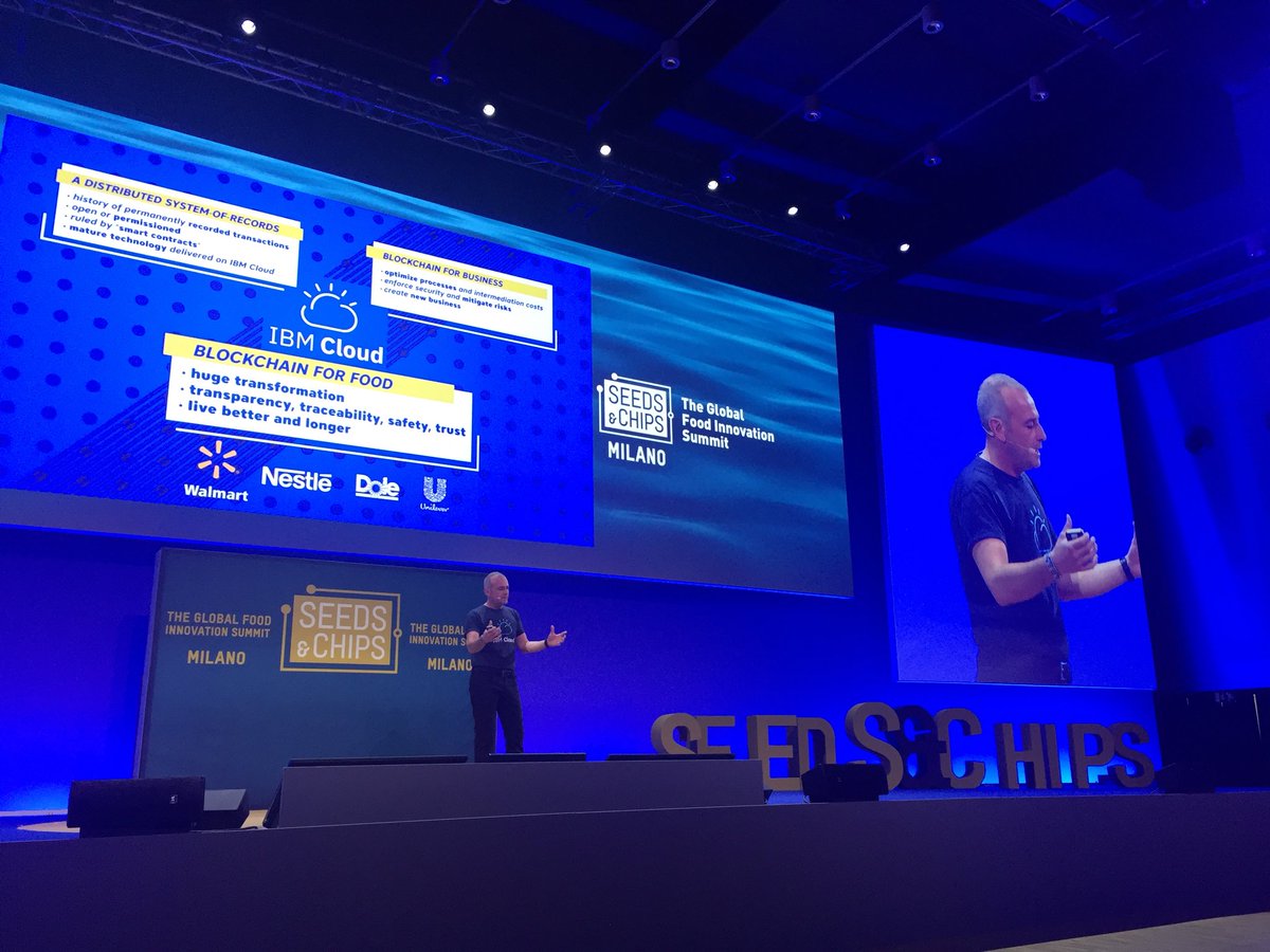 IBMItalia's tweet image. .@nico_losito #IBM at @SEEDSandCHIPS: by @IBMBlockchain and @IBMcloud we can ensure #transparency, #trust and #safety for #food #SaC18 #FoodTech
