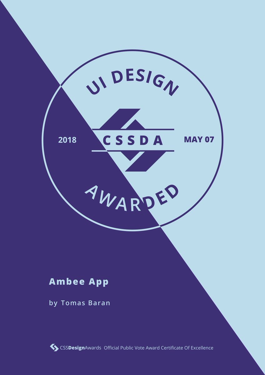 AmbeeApp's tweet image. We are happy to share our newest design award we received for the UI of our new web.