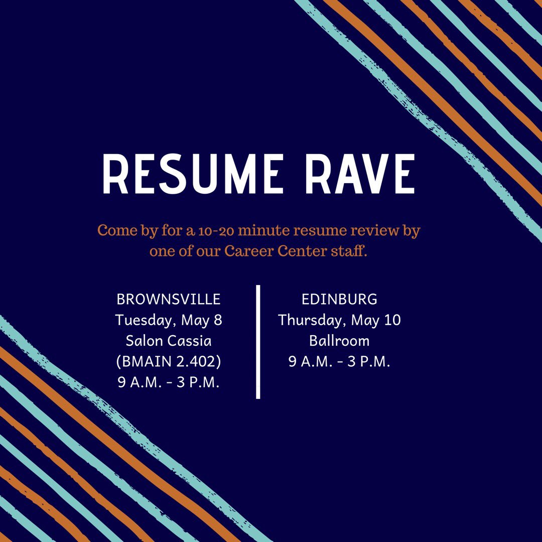 utrgv career center on twitter come by any of the listed locations