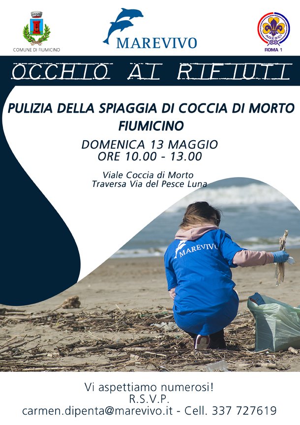 Nell'ambito della campagna di @MarevivoItalia #RisparmiamoPlasticaAlMare domenica 13 maggio dalle ore 10:00 si terrà la pulizia della spiaggia di #CocciadiMorto, nel comune di #Fiumicino. bit.ly/2I26Ik0