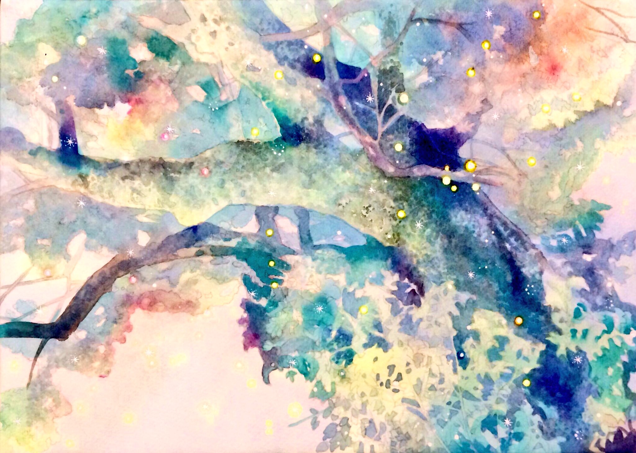 まめたろう☆さま専用（原画）青いささやき【水彩画】ほか　6点おまとめ まめたろう☆さま専用（原画）青いささやき【水彩画】ほか 6点お
