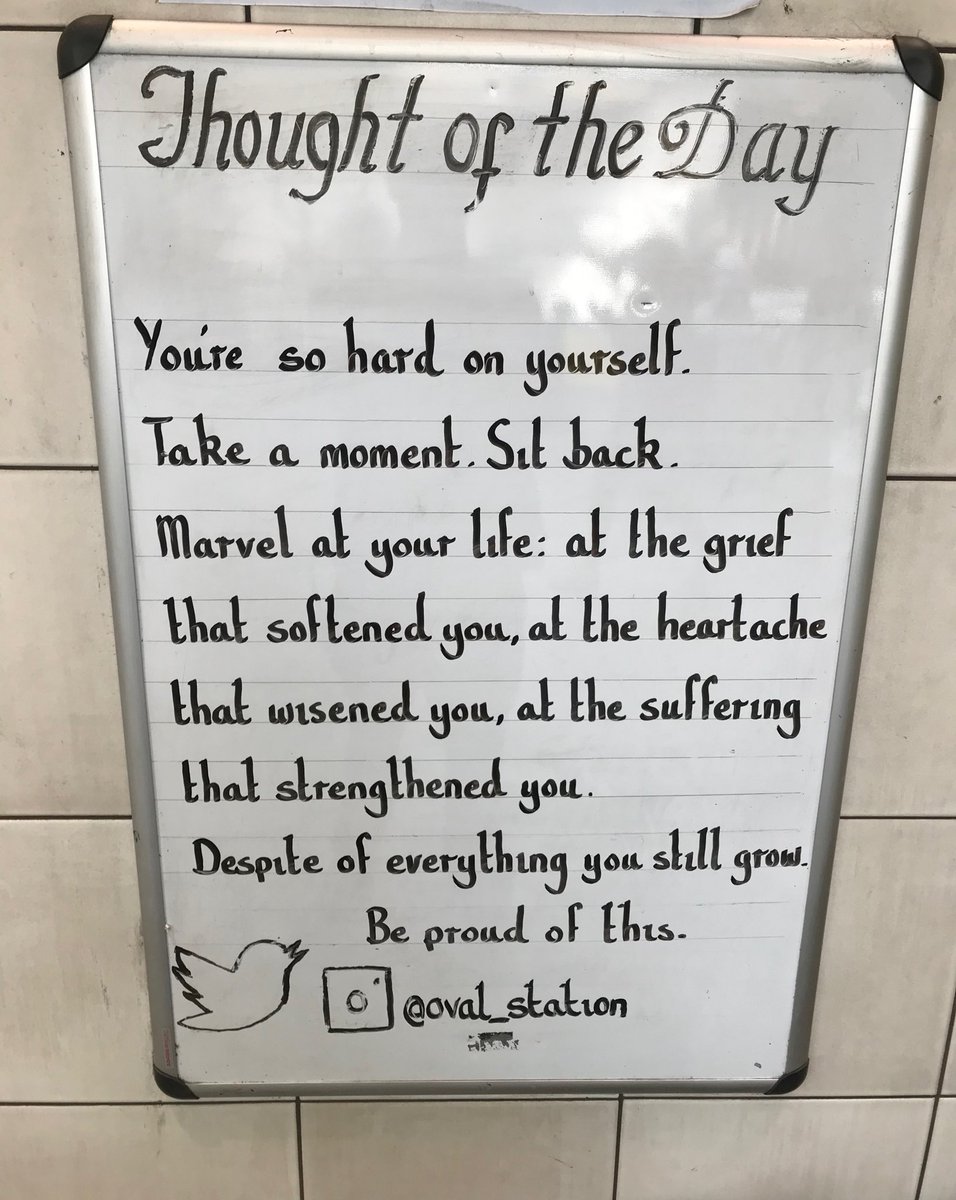 Oval_station's tweet photo. Tuesday 8th May Thought Of The Day From Oval Station https://t.co/SeaOGXbeci