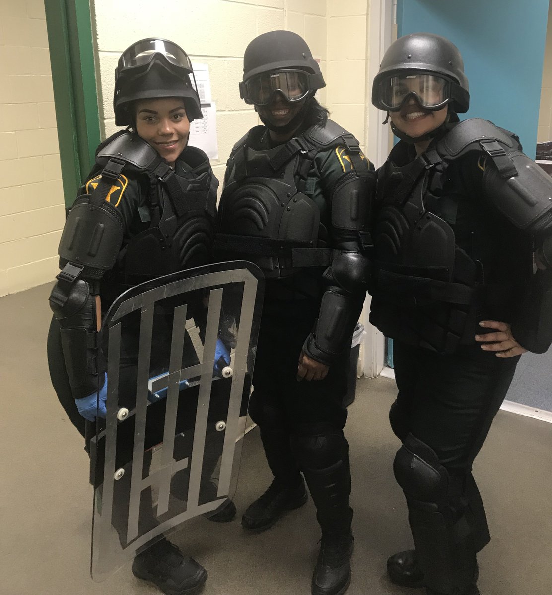 Last night, Detention Deputies Hugan, Villalta & Caballero assisted Deputy Petit-Frere with an unruly inmate @ Central County Jail in Bartow, in full CERT gear - the inmate complied once these smiling faces arrived & all is well #NationalCorrectionalOfficersWeek #CorrectionsWk