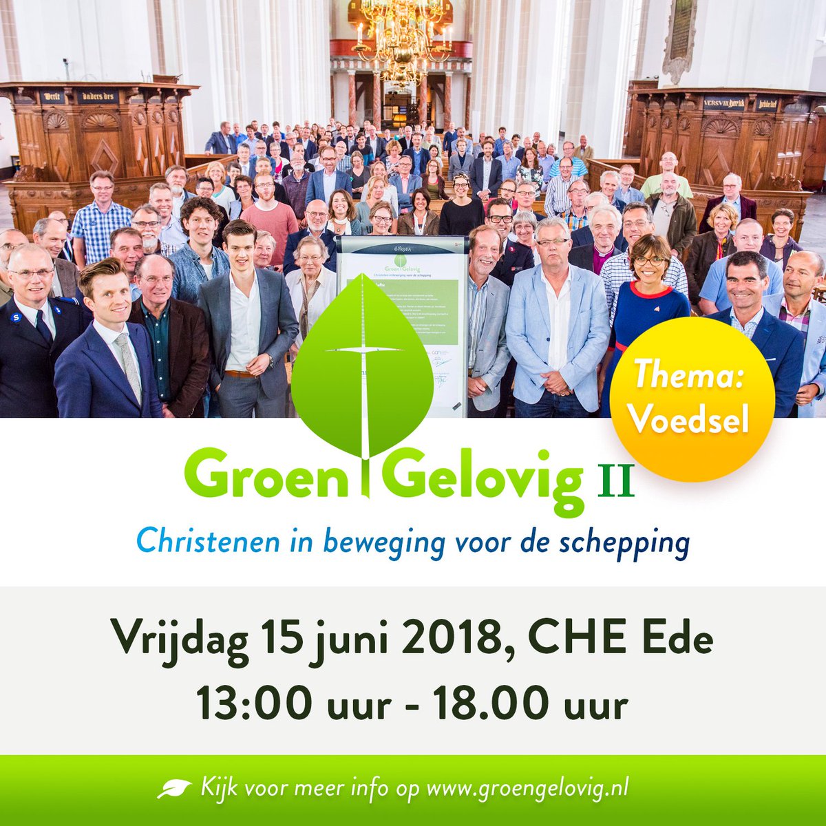 Op 15 juni 2018 vindt <a href="/GroenGelovig/">GroenGelovig</a> 2018 plaats. Denk samen met ons mee over het thema voedsel! 🍏

🌿 Meer info &amp; aanmelden:
groengelovig.nl/groengelovig-2…