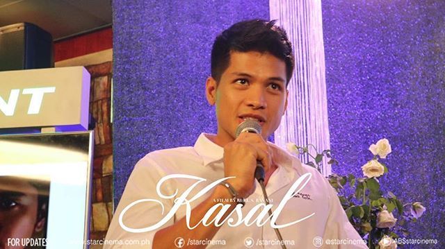 StarCinema's tweet photo. Vin Abrenica on his character: "Engineer ako dito. Boss ko po dito si Derek. Senior engineer ko siya." #KasalMediaLaunch #Kasal https://t.co/15F8obHMUv