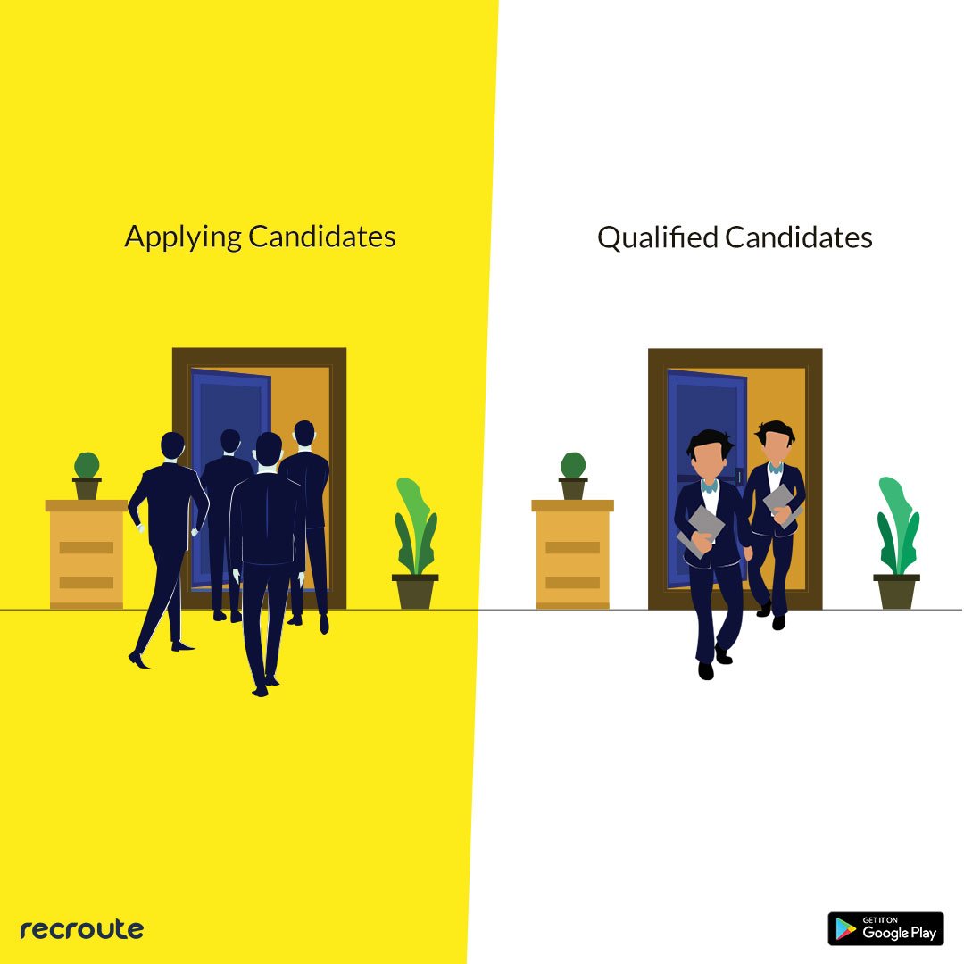 recrouteIndia's tweet photo. Strike out the task of screening the job applications. Use recroute to find the perfect candidate for your organisation.
#YourRecruitmentApp 
#Jobs #Recruitment #hr #RecruitmentProcess #Recruiters #Recruiting #startup #StartupIndia 

Download the App : https://t.co/VsyygnFy6O https://t.co/qo37hevmin
