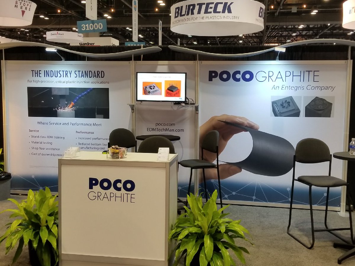 Entegris's tweet photo. #PocoGraphite is @NPE2018 this week, booth S33044. Learn more about their world-class Training Program, improving #EDM performance &amp; the highest performing electrode materials in the industry. https://t.co/zygH9ZRwg7. #EDMapplications #plasticsindustry #Entegris #PLASTICS_US https://t.co/6aBDXCXpko