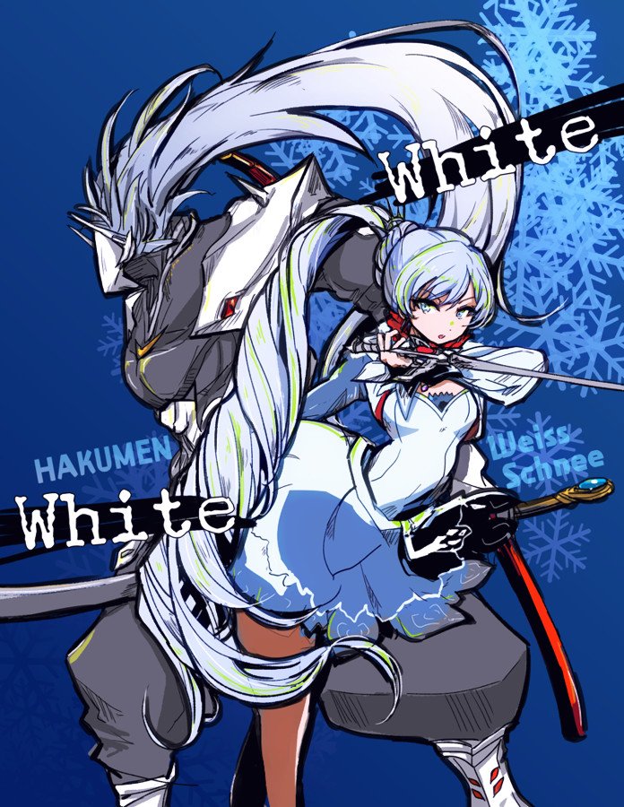 ミギリ ハクメンとワイスの揺れる銀髪ポニーテールのホワイト ホワイトタッグを応援してます tag mytag ミギリ ハクメンとワイスの揺れる銀髪ポニーテールのホワイト ホワイトタッグを応援してます tag mytag