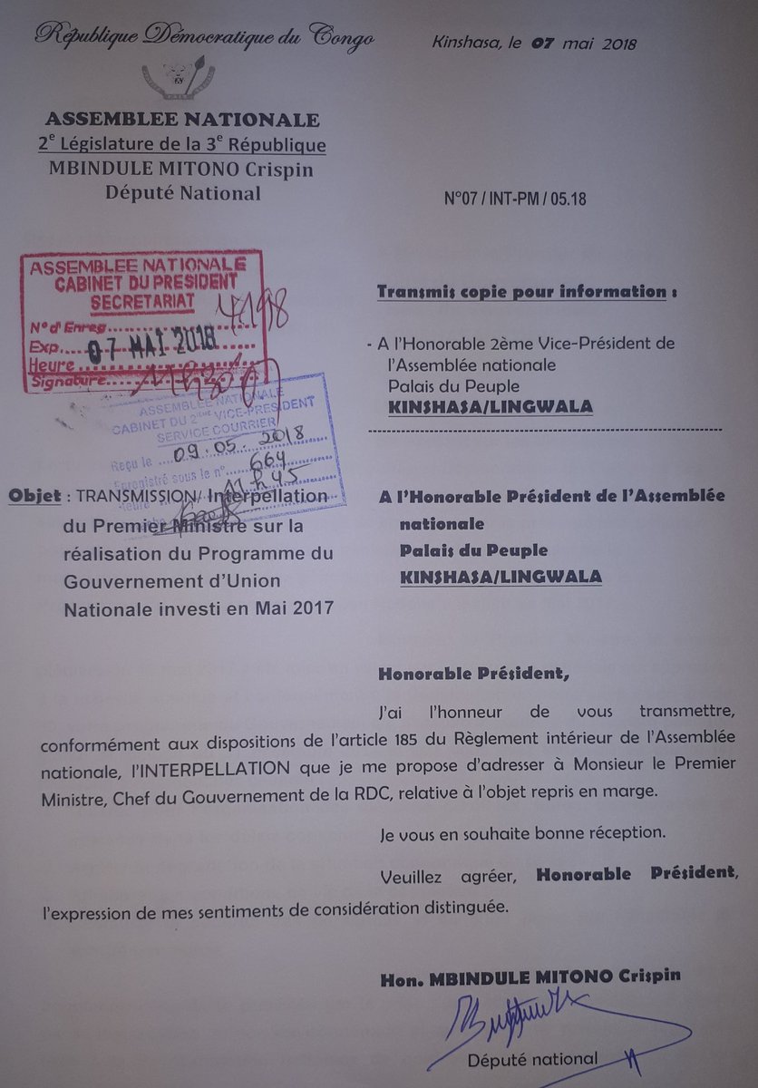 Bientôt Mr Tsibala va faire 1 année à  la primature le 18 mai depuis qu'il était investi par la chambre basse. Nous l'interpellons à l'assemblée nationale pour s'expliquer de sa gestion.