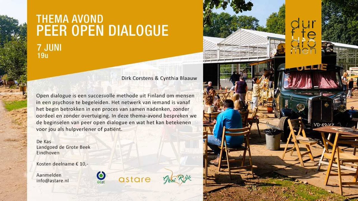 GGzE's tweet photo. Wil je meer weten over #PeerOpenDialogue? Bezoek dan 7 juni de themavond. Wel even inschrijven bij info@astare.nl (kosten €10). https://t.co/oCITwA0QU5 #astare #DirkCorstens https://t.co/q64g1nBxBg