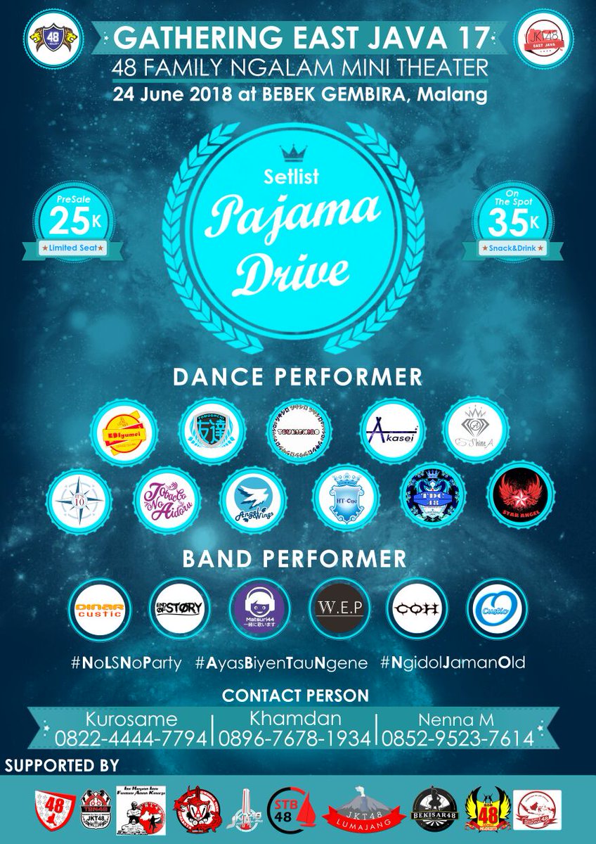 48fams_ngalam's tweet photo. Gathering East Java 17
Kuy silaturahmi, gak onok umak gak rame.
Presale masih ada, kuy dibeli #NgidolJamanOld #AyasBiyenTauNgene #NoLsNoParty https://t.co/KGntvULjcx