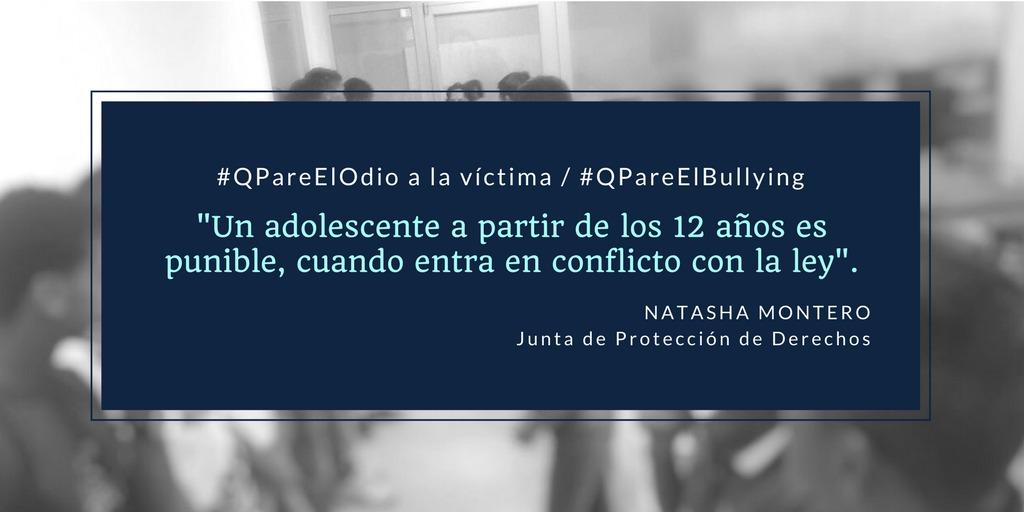 Alliutter's tweet photo. Natasha Montero de #JuntaDeProtecciónDeDerechos: "un adolescente a partir de los 12 años es punible, cuando entra en conflicto con la ley" Vía @elcomerciocom https://t.co/Lxs482mnOW #QPareElOdio a la víctima #QPareElBullying https://t.co/uwmVOOVbcO