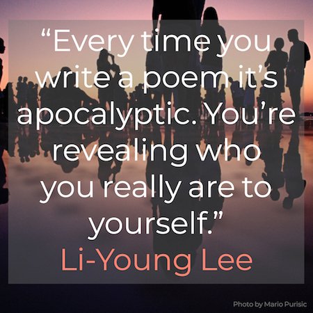 "Every time you write a poem it's apocalyptic. You're revealing who you really are to yourself." -- Li-Young Lee #APAHM #APAHM2018