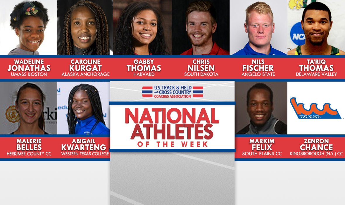 USTFCCCA's tweet photo. Congratulations to our @NCAATrackField &amp; @NJCAA Outdoor Track &amp; Field National Athletes of the Week for May 8! #NCAATF #NJCAATF 

MORE - https://t.co/Xt365F6YzD https://t.co/w2syt18VBK