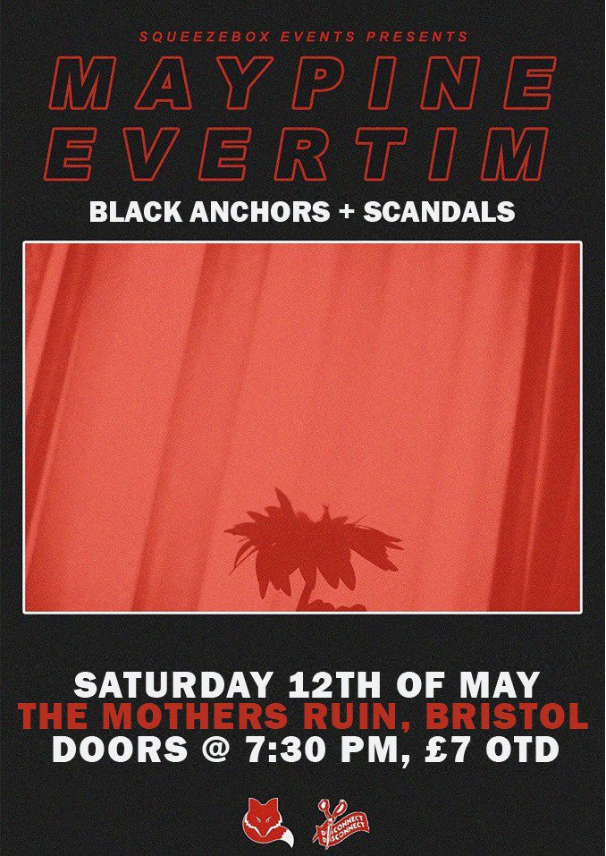 Just 14 tickets left for Saturday nights show with @MAYPINEuk and @evertimband at @TheMothersRuin ! bit.ly/2H3u9gi Don't miss out #Bristol #UKPopPunk #poppunk