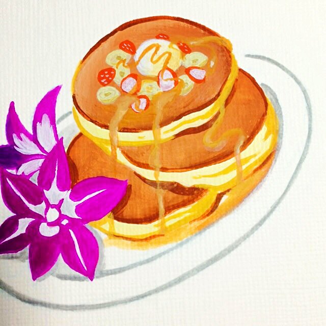 Makiko Kodama Ar Twitter パンケーキ再び Illustration Illustrationart Pancake Acrylicpainting Painting Practice Hawaii イラスト ハワイ パンケーキ