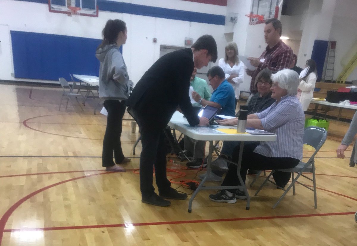 BakerForOH's tweet photo. Today I had the distinct honor of voting in my high school gym. I’ve entered that room as a student, a poll worker, and now as a candidate. There are no words for the pride I felt when I checked the box next to my name. Thanks to everyone who made this possible for me. #Baker2018 https://t.co/n2inuntNze