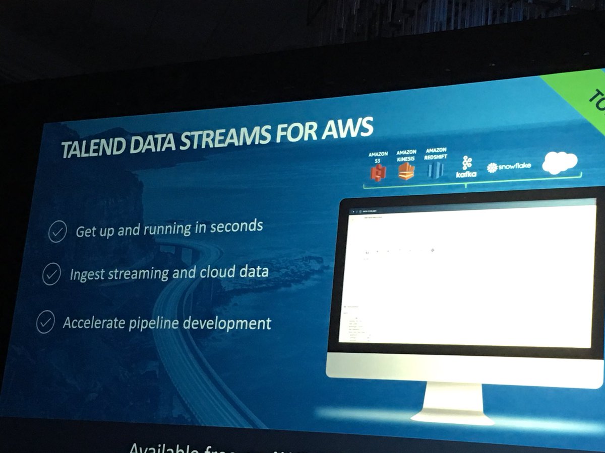 StewartLBond's tweet photo. .@Talend Data Streams now available on @awsmarketplace #forfree #probablynotforlong  #TalendConnect https://t.co/WuZTVy7AIT