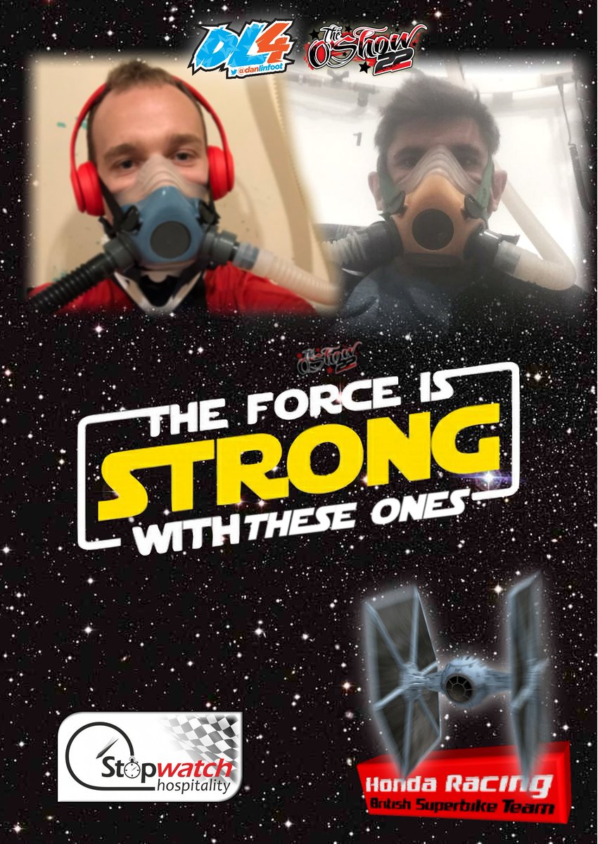 @danlinfoot @WestYorkshireMS @siandrewsfund @dainese @HondaRacingBSB @OfficialBSB Here we have @danlinfoot & @ohalloran22 as
#DarthBiker

Best wishes to you Dan, as you 
 recover. 
 
#BreathingBuddies
@HondaRacingBSB 
@hondaracingbtcc 
#HondaFamily @lewisglynn69
@OfficialBSB
OultonBSB #Honda @bikesportnews