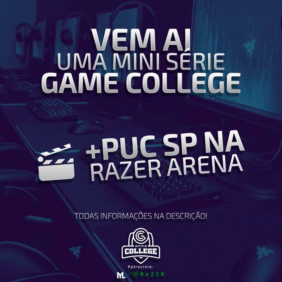 game_college's tweet photo. O mês de Maio é o ÚLTIMO mês para concorrer a participação no campeonato presencial na Razer Arena! 😱
Preparamos uma mini serie em parceria com o time da PUC São Paulo e
AMANHÃ lançaremos o primeiro episódio!! 

Fiquem atentos em nossas redes sociais! 😎

https://t.co/lII6IAdzuM https://t.co/q0ge11wNPx