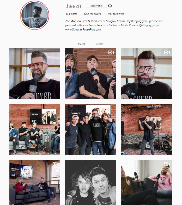 ZacMonson's tweet image. Catch me on @instagram for all the #BTS of #PausePlay!