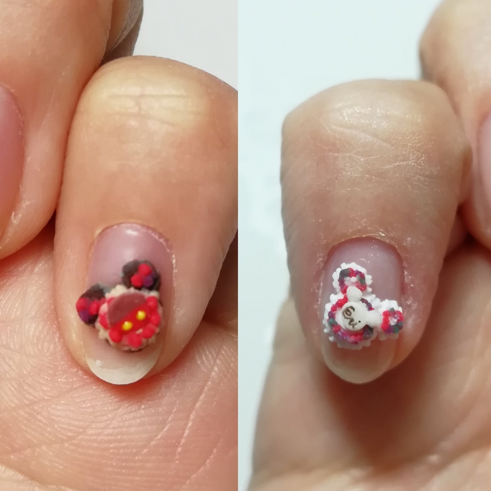 Erie S Nerd Nails ディズニーネイル ケーキ 気合い入れすぎて時間掛かりそうだから2本ずつ上げてみる 笑 ディズニーケーキ ネイル 痛ネイル ケーキネイル ネイルアート 3dネイル 3dアート アート モチーフネイル ケーキ ディズニーケーキ