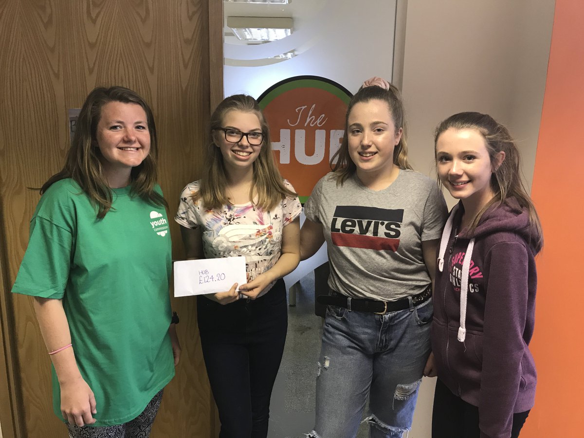 Lily, Jess &amp; Caitlin from St Sampsons donated a huge £124.20 from their recent business challenge!  These budding entrepreneurs created &amp; sold homemade cards &amp; crafts in Market Square for 10 weeks.  We're so delighted that they chose The HUB #fundraising #youngpeople