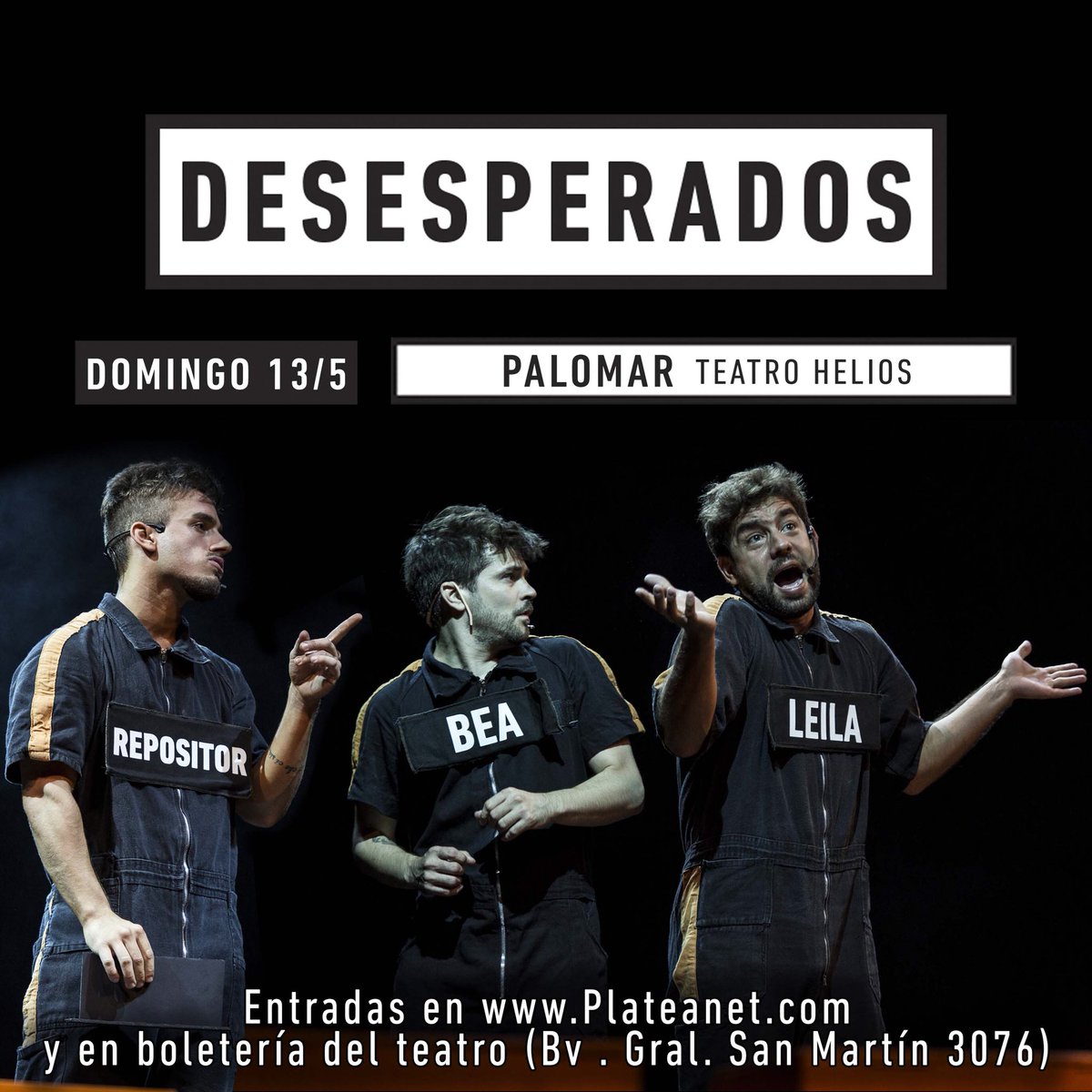 DesesperadosLO's tweet photo. Hola PALOMAR ❗️ El domingo vamos a estar haciendo la comedia del año y no queremos que te quedes afuera... 
👇🏻
Entradas en https://t.co/YyiGDQi3Yz y en boletería del teatro https://t.co/7MDHa8umEe