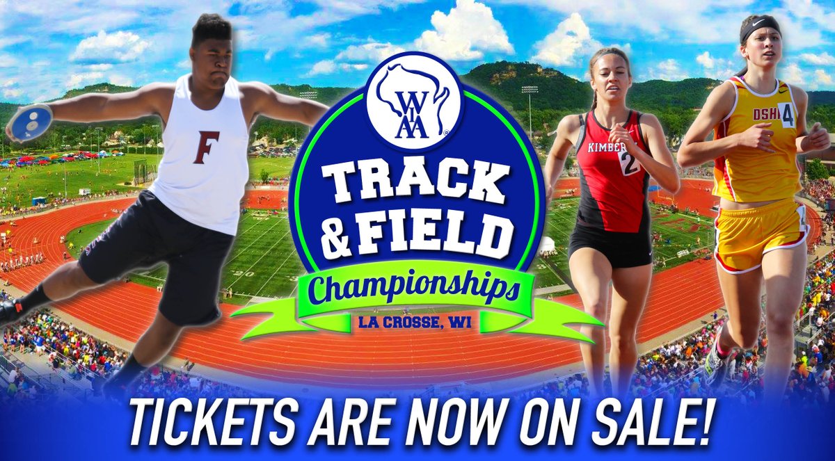wiaawi's tweet photo. Tickets for the 2018 WIAA State Track Meet are NOW ON SALE! Get yours at https://t.co/g2E6guaQk2. 🏃‍♀️🏆🏃‍♂️🥇🎟 #wiaatrack

Single Session - $8.00
All-Day Fri. Pass - $12.00 (do not need to clear stadium in-between sessions)
All-Day Sat. Pass - $8.00 https://t.co/dAEsqzrg4W