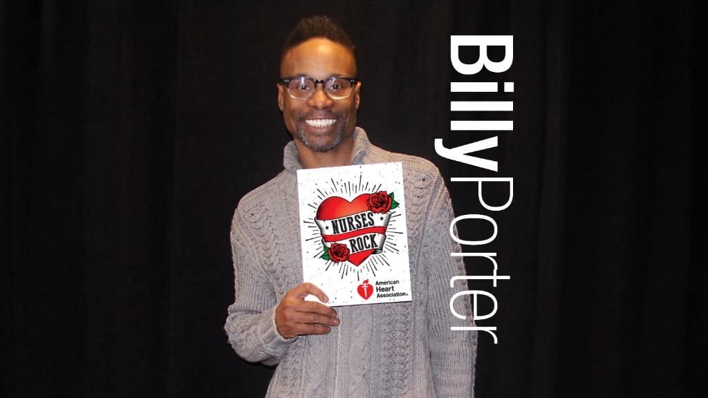 HeartCPR's tweet photo. This #TonyAward star of @KinkyBootsBway has also belted it out in movies as Little Richard. Here, @TheeBillyPorter gives his own special award of recognition to nurses. #NursesRock https://t.co/Xh9TYoxdNt