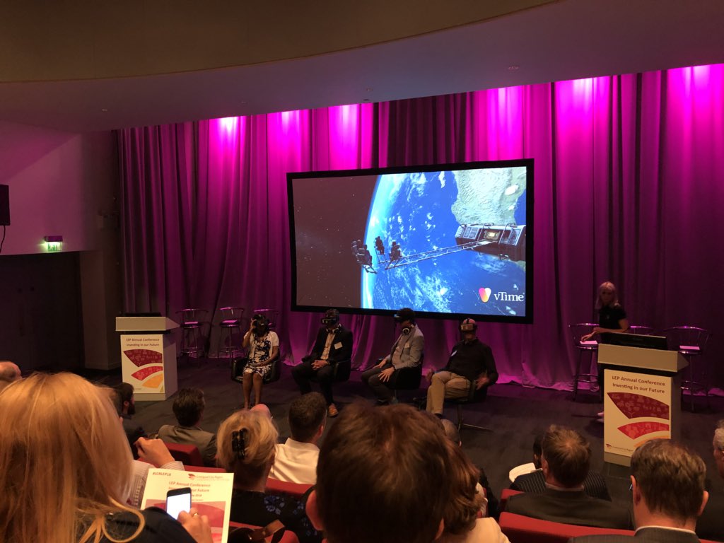 Things have taken a step into the unknown, and bizarre...as we watch a VR panel discussion from space. Very intriguing insight into the future connectivity of the “meeting room” #LCRLEP18
