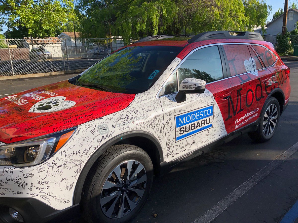 LoveModesto's tweet photo. Final days to sign the Love Modesto car! If you have not signed the car yet, please go to Modesto Subaru (4360 McHenry Ave) by this Sunday. @ModestoSubaru is donating $1 for every signature! #LoveMo #SubaruLovesModesto https://t.co/WO0qGC75DS