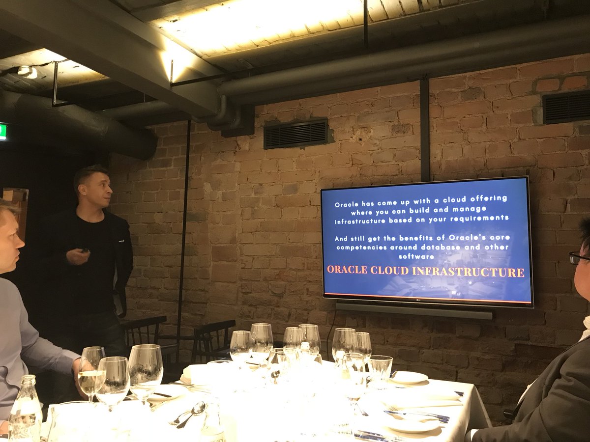 .<a href="/svilmune/">Simo Vilmunen</a> explaining #oci to #oracle partners. #Cloud