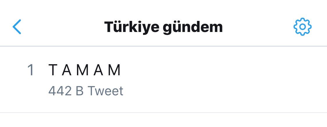 Türkiye 442 bin kere T A M A M dedi