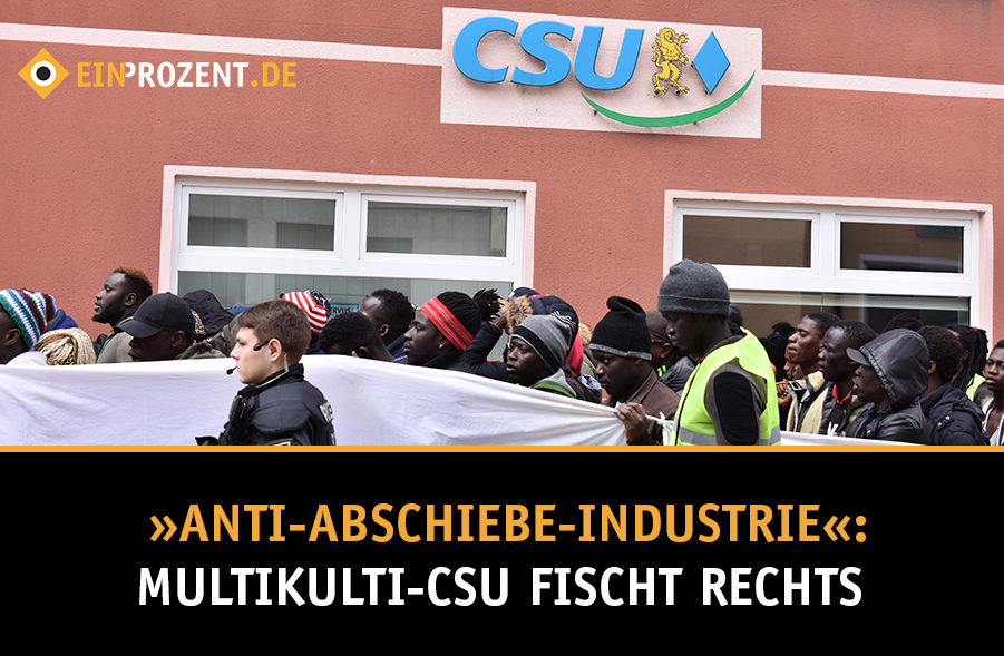 ein_prozent's tweet photo. »ANTI-ABSCHIEBE-INDUSTRIE«: MULTIKULTI-CSU FISCHT RECHTS

Derzeit balgen sich #Seehofer, #Söder und #Dobrindt darum, wer wohl die »rechtspopulistischsten« Töne spucken kann. Dahinter steckt allerdings nicht viel.

#Abschieben #Ellwangen #CSU

Zum Artikel: https://t.co/vNNPPYMlie https://t.co/PfAIIYCYxE