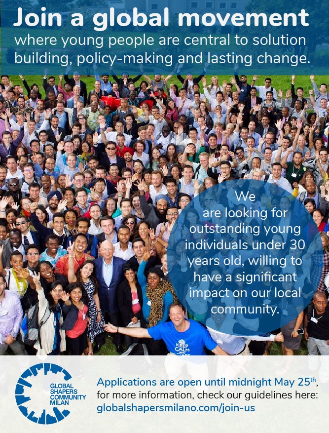 Shapers wanted! L'hub di Milano dei <a href="/globalshapers/">Global Shapers</a> è alla ricerca di giovani tra i 20 e 29 anni che vogliano contribuire al miglioramento e allo sviluppo della comunità locale entrando a far parte di una attivissima community globale. Guidelines 👉 globalshapersmilano.com/join-us/