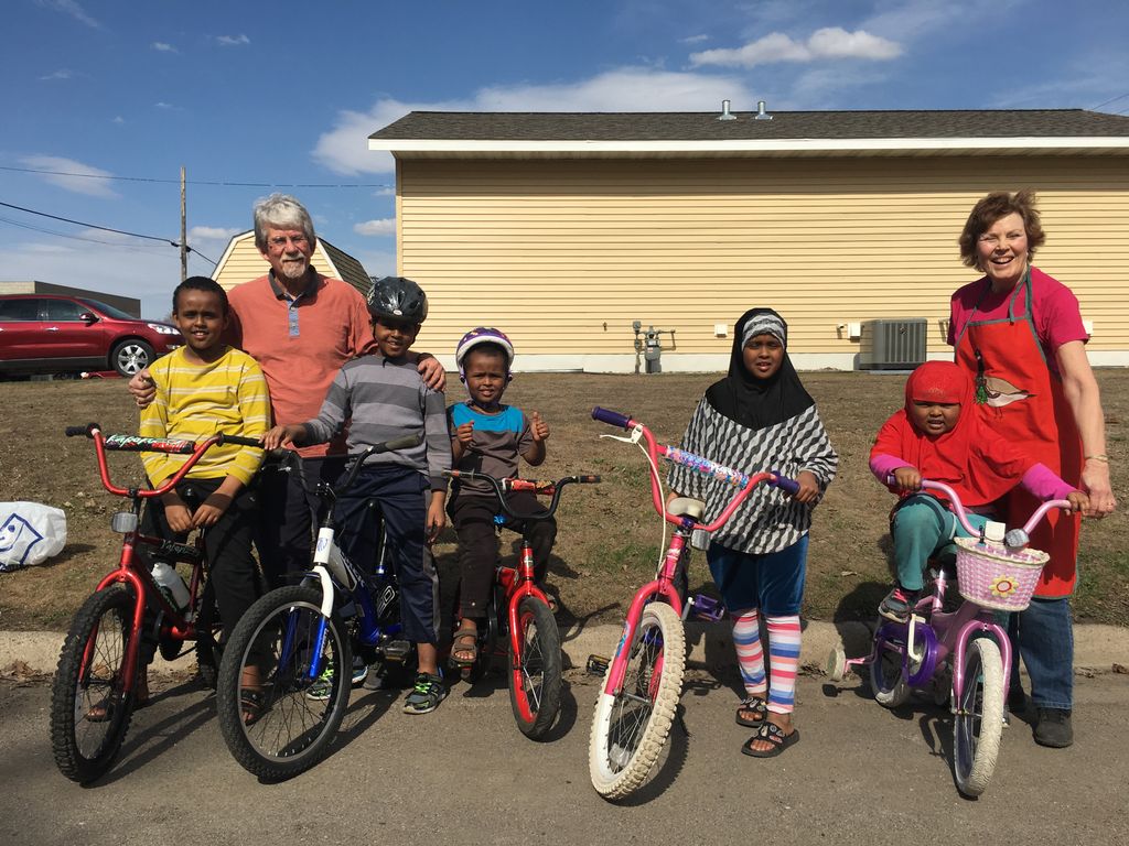 CMHFH's tweet photo. Habitat volunteers Jon-Scott and Lucy refurbish bikes and donate them. Our Tiger Build 2 family was so excited to get their bikes from Jon-Scott and Lucy last week! #cmhfh #affordablehousing #HabitatKids https://t.co/2rtvj6wsCf