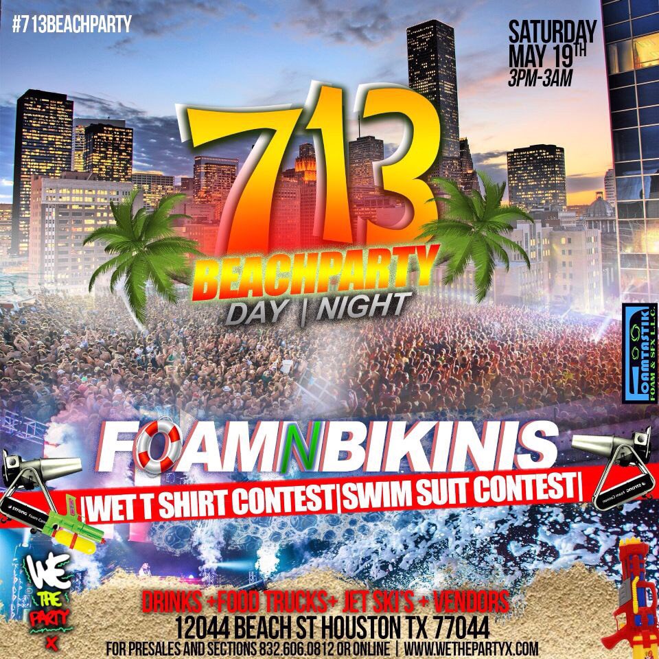 famous_aj24's tweet photo. 🚨Saturday May 19th‼️ #713BeachParty 🏝 Foam + Light Show + Jet Ski’s + Food + Crawfish + Drinks + Good Vibes 4000 Expected 🏝🌊 Early Bird Presales 832.971.9047🎞📽📽 https://t.co/pvv1wwuD01