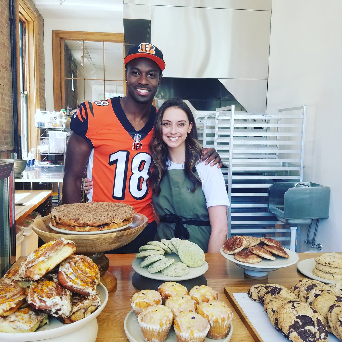 Announcing the hosts of the 2018 Cincinnati <a href="/Bengals/">Cincinnati Bengals</a> Taste of the NFL: <a href="/ajgreen_18/">.</a> and Blair Fornshell of <a href="/BrownBearBakes/">BROWN BEAR BAKERY</a>. The event is Wednesday, June 13. Get your tickets: bit.ly/1FaLXvN