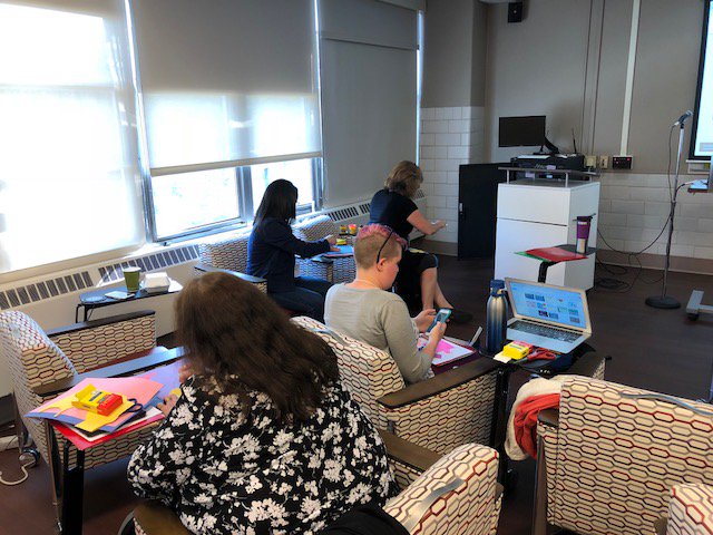 dmacinstitute's tweet photo. Tomorrow, participants will be working on creating infographics, but before we hop onto the computer, we're starting with some analog practice #dmac18 https://t.co/VF96xyL9qg