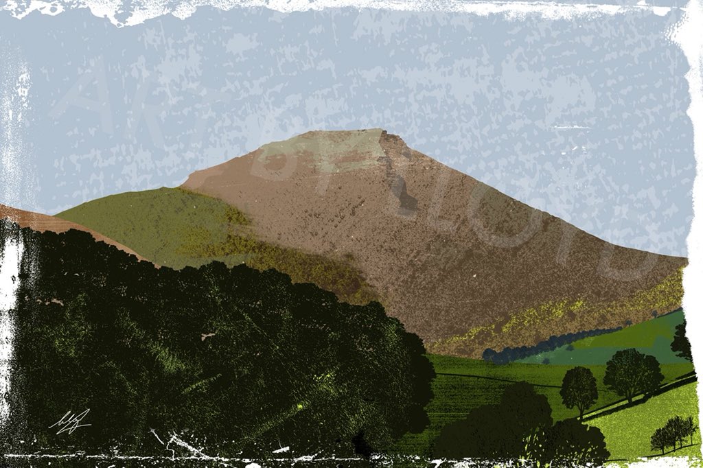 artbylloyd's tweet photo. Caer Caradoc Hills, #Shropshire #screenprint #cumbria #art #graphicdesign #macaffinity #hills #climbing https://t.co/RBLcwKpnjZ