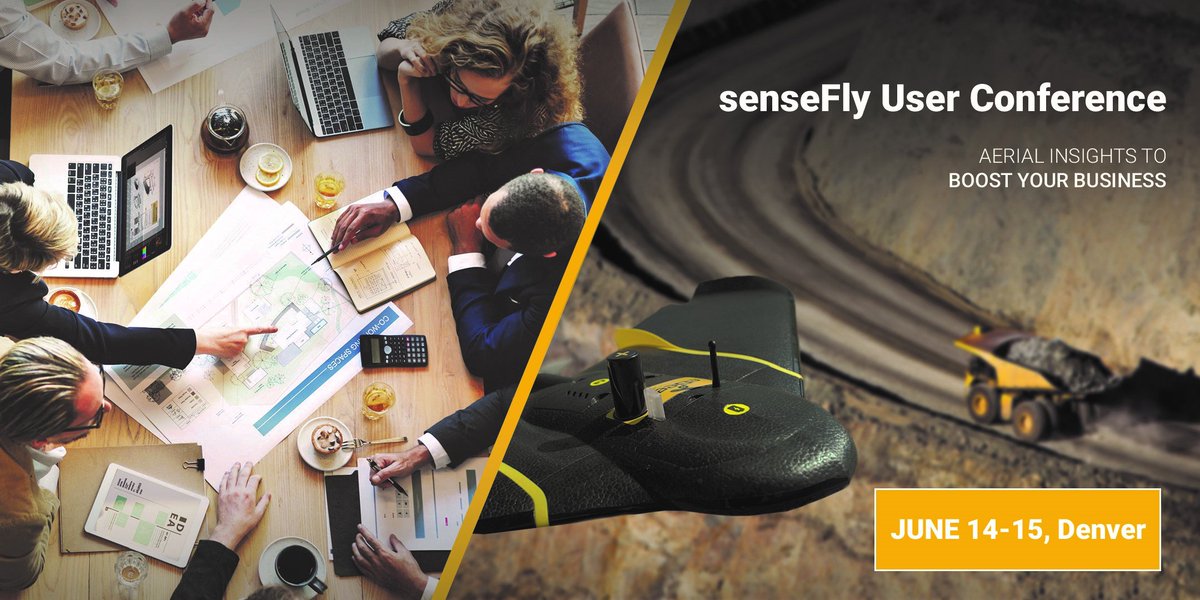GeoNetworkingIn's tweet image. senseFly is having their 1st User Conference in Denver on June 14-15.  You can register on our website geonetworking.com Great list of presenters with application based material.