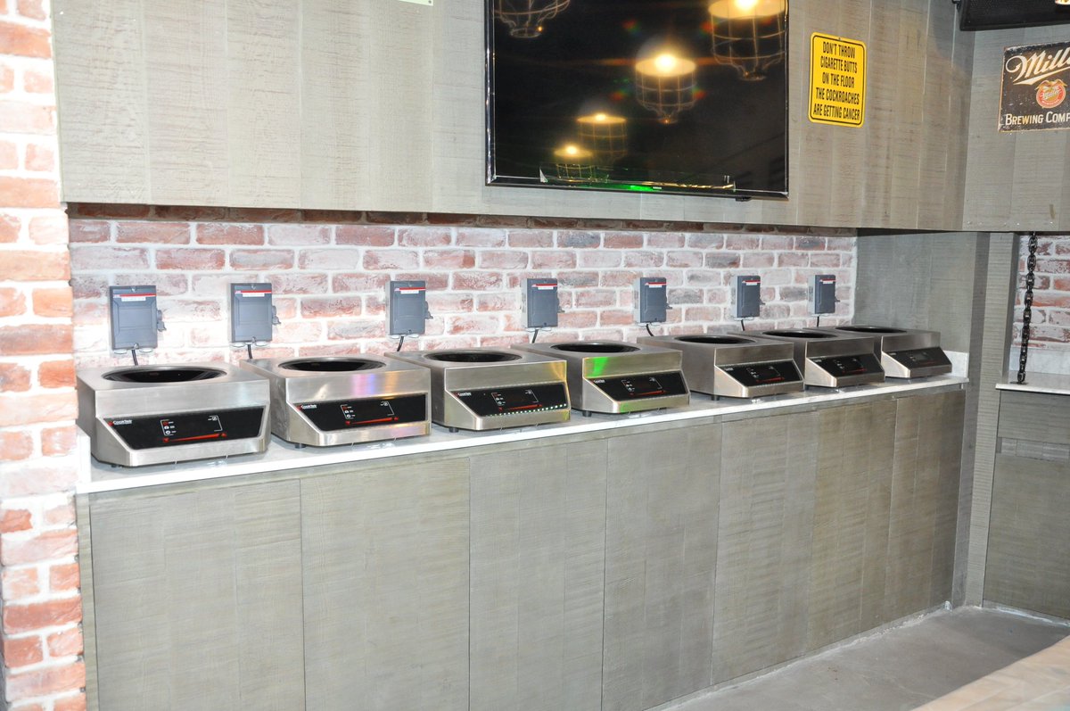 Inox_Kitchen's tweet photo. At Claw Restaurant, you will notice a wide range of heavy duty induction work top @buffet area & wine bar area's bottle coolers with cocktail station specialized to serve at it's best! #ClawRestaurant #DoubleTree #InoxMade #InoxFactory #Bar #Cocktail #Buffet #LoveQatar #Hotel https://t.co/XFWhI1oVd2