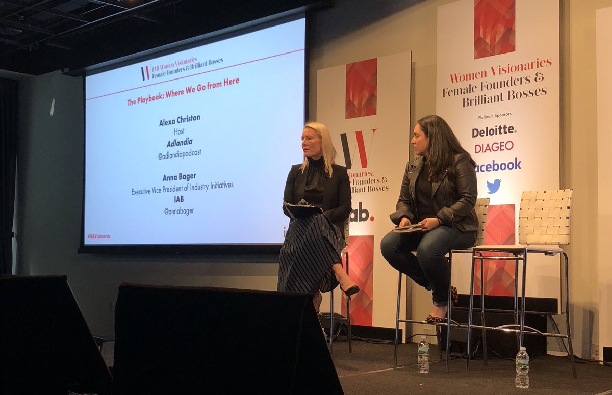 iab's tweet photo. It’s all about creating movements not moments. You have to be provocative to be successful, take stands and do the right thing. — @annabager @IAB with @achriston @adlandiapodcast #IABVisionaries https://t.co/Qm06oPNsZ9
