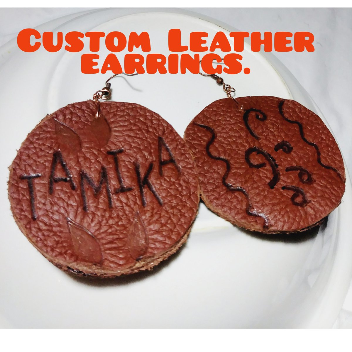 MooreCreative09's tweet image. #Newitem #moorejewelryforyou #giftsformoms #momsday #leatherforher #springearrings #entrepreneuronboard