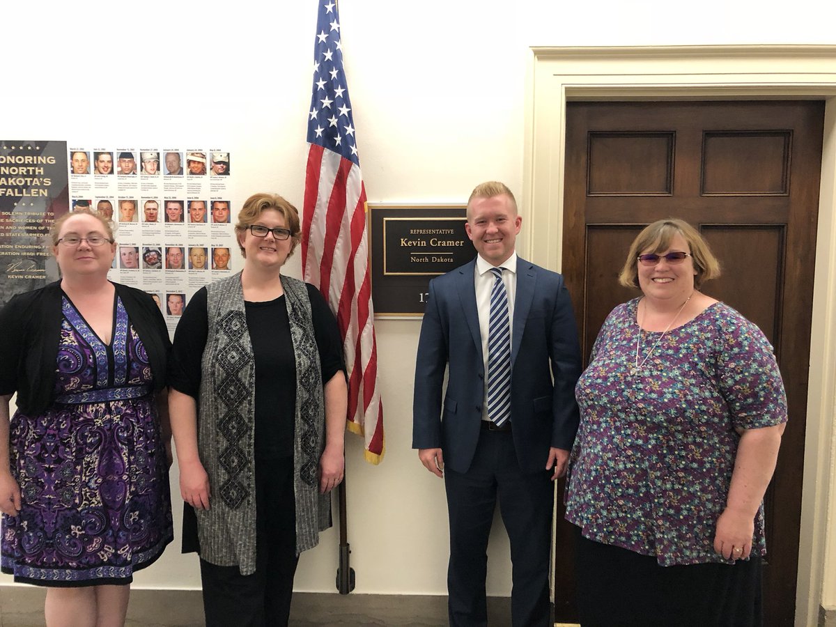 NDSLmarysoucie's tweet photo. Thank you to Alex from @RepKevinCramer office for meeting with us to discuss libraries. #NLLD18 #NDLibraries #ndlibchat @NDStateLibrary @NDDPI https://t.co/pHGr2d8D08