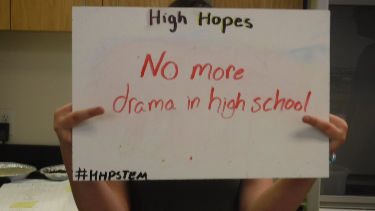 HighHopesSTEM's tweet photo. A hopeful  student; hoping for a more peaceful school.

"No more drama in high school" #hhpstem

What is your hope for yourself, your community, or world? Post your hope using #hhpstem to be included in our weather balloon launch as early as next week! 

Follow Us! Share Us! https://t.co/Ne2XQpfzQr