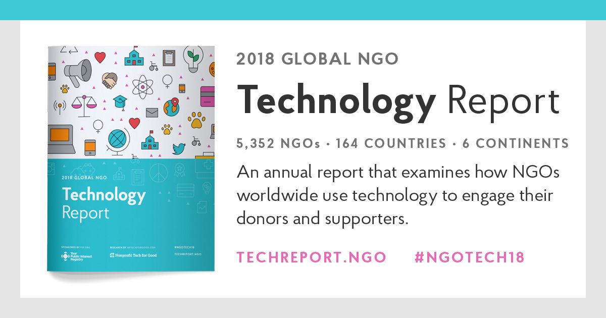 Propellus's tweet photo. #NFPResource Newly released and available in 5 languages, the 2018 Global NGO Technology Report summarizes how 5,352 NGOs from 164 countries use online communications/ fundraising tools, mobile technology, data management, security software: https://t.co/nJML1Nu1oQ @nonprofitorgs https://t.co/Sq69WjJTmK